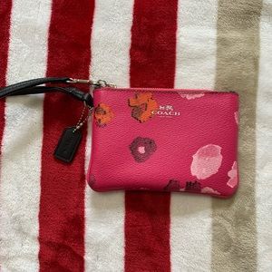 Pink floral coach wristlet